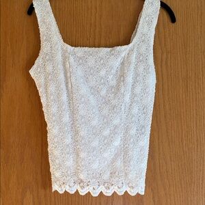 Dressbarn Women's White Lace Camisole Tank Top Sleeveless Size L     NWT